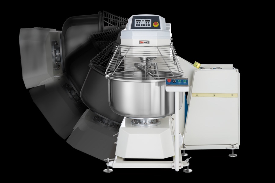 Flip cylinder dough mixer